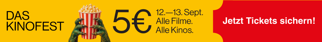 Das Kinofest: every film in every cinema for 5 € on 12 and 13 September. Get your tickets now.